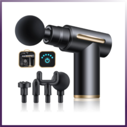 Cordless Deep Tissue Massage Gun (6 Speeds, 4 Heads) — Quiet Percussion Muscle Recovery