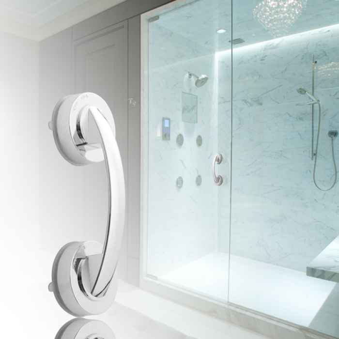 Suction Cup Grab Bar Handle (Vacuum Lock, No-Drill) — Heavy-Duty Support Handle for Smooth Surfaces