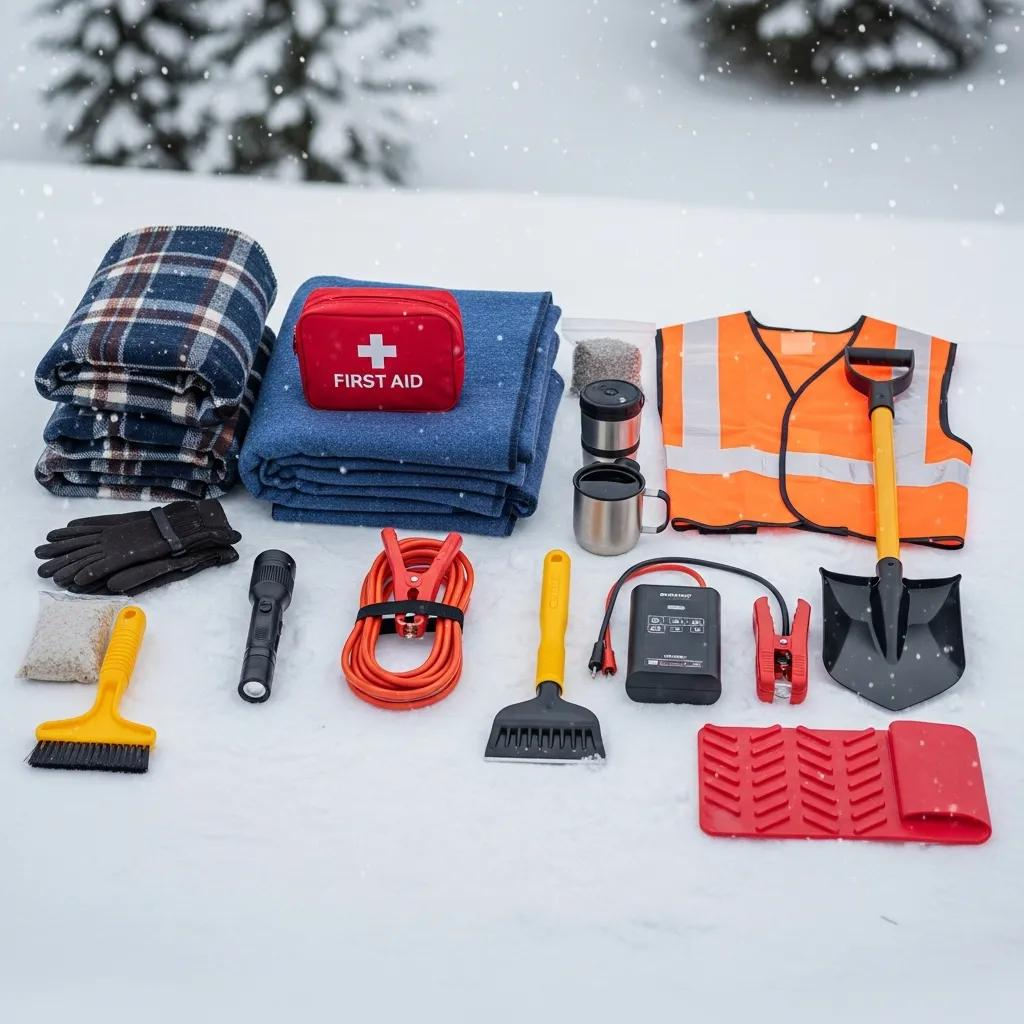 Comprehensive winter car emergency kit items for safety