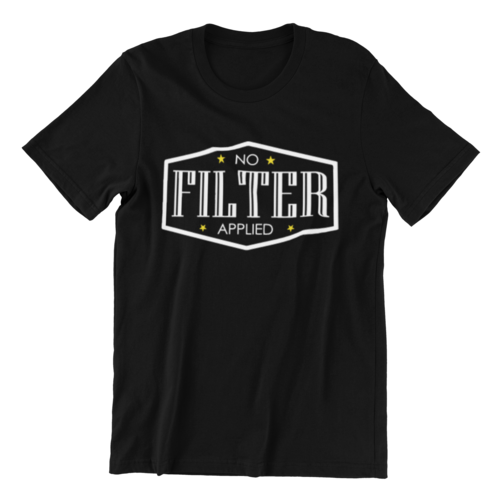 &ldquo;No Filter Applied&rdquo; Unisex T‑Shirt (Gildan) &mdash; 100% Preshrunk Cotton Classic Fit