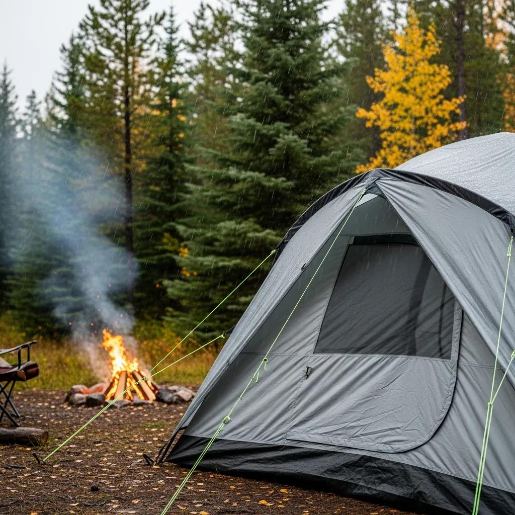 Durable camping tent designed for Canadian weather in a natural outdoor setting