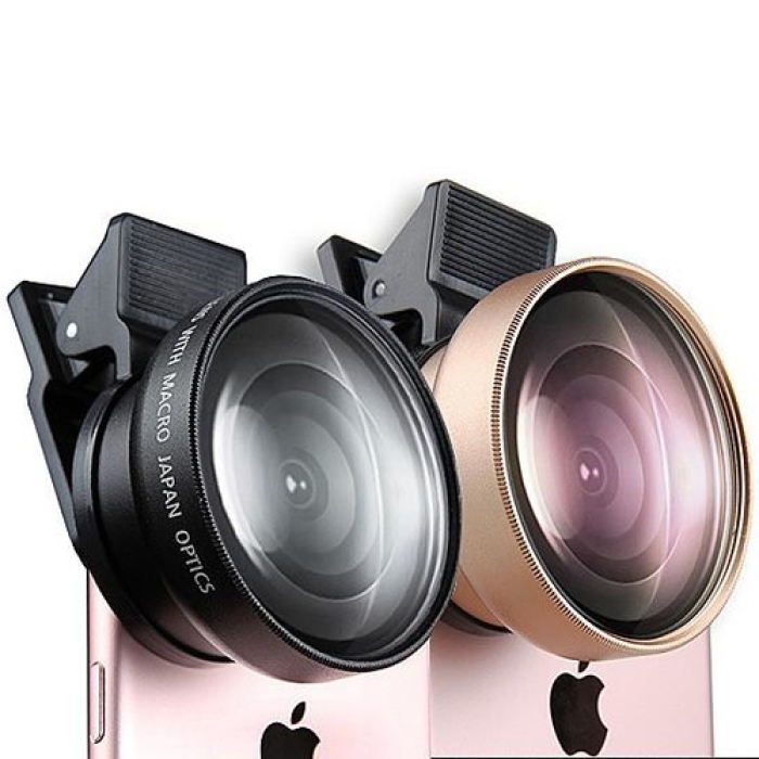 Ultra-Wide Angle + Macro Mobile Phone Camera Lens (Japan Optics) — Aluminum Alloy & Optical Glass