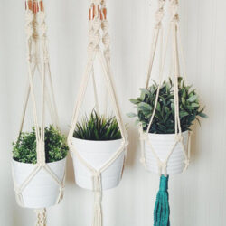 Handmade Macrame Plant Hanger (42") — 100% Natural Ontario Cotton Rope (Fits Pots up to 7") | Style 1–3