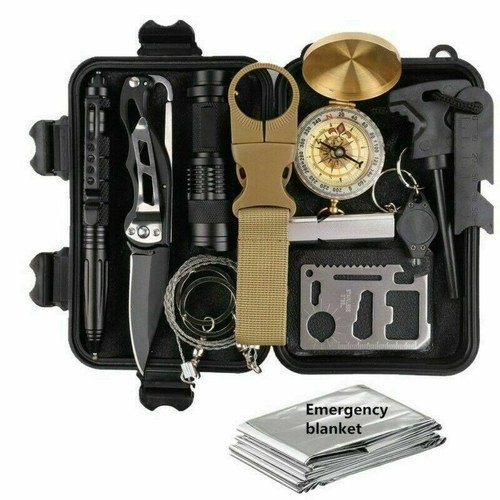 14‑in‑1 Outdoor Emergency Survival & Safety Gear Kit &mdash; Tactical EDC SOS Case for Camping & Hiking