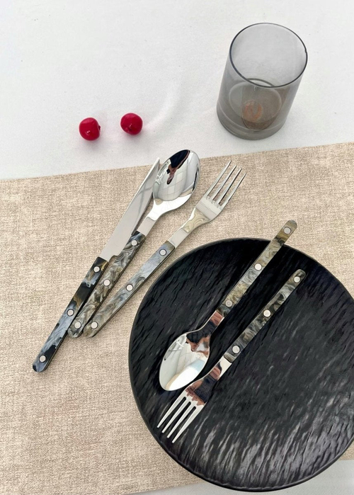 Set of 10 Terra Flatware Pieces (Modern Elegant Bistrot-Style Cutlery)